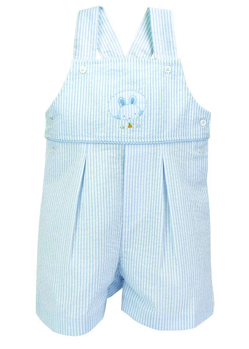 Bunnies By The Bay Baby-Boys Newborn Peek-A-Boo Shortalls für Jungen, Blau, Blau, 6-9 Meses