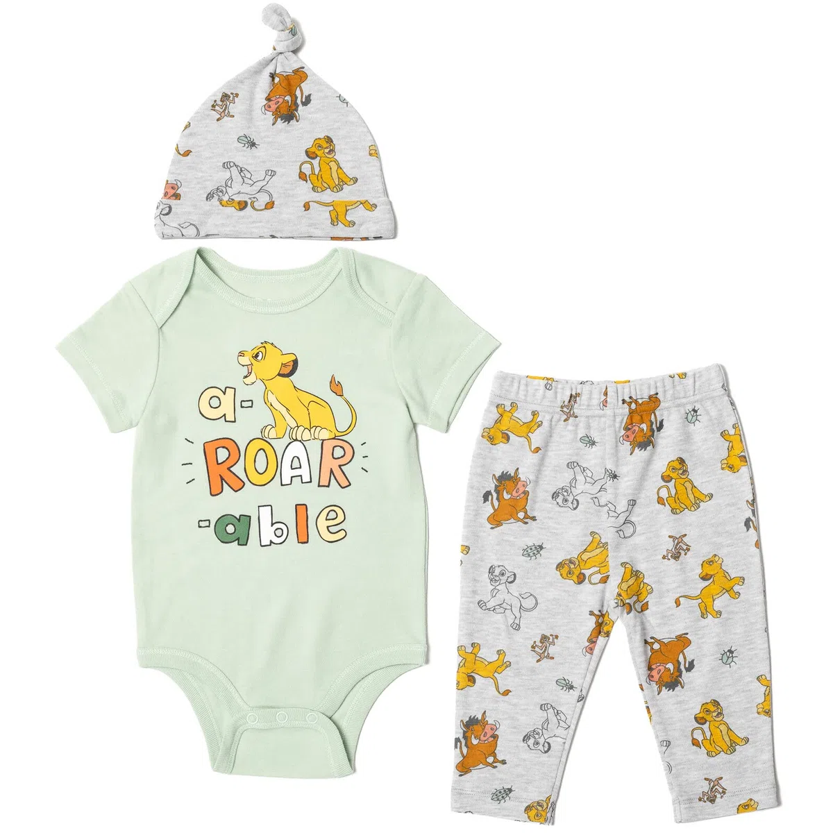 Disney Pixar Toy Story Monsters Inc. König der Löwen Mickey Mouse Mike Baby Body Hose und Hut 3-teiliges Set für Neugeborene bis Baby